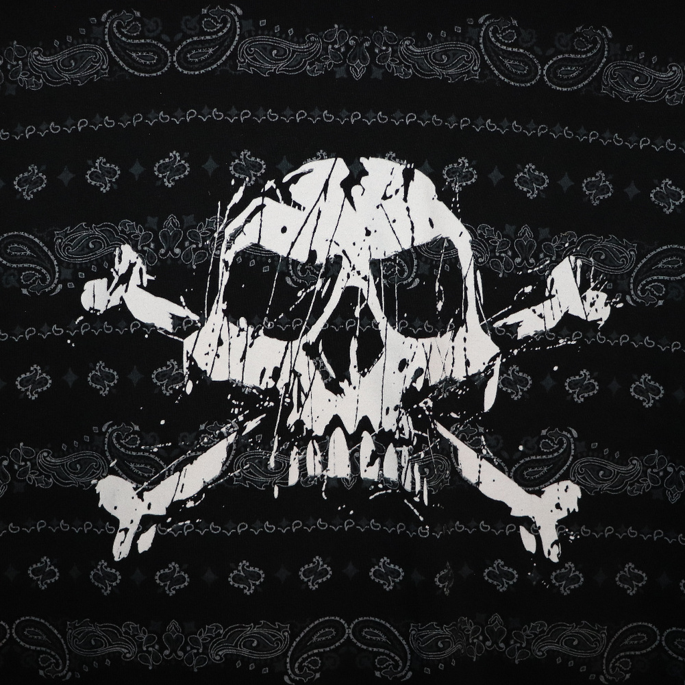 Skull Crossbones Goth Bandanna Halloween Shirt XL